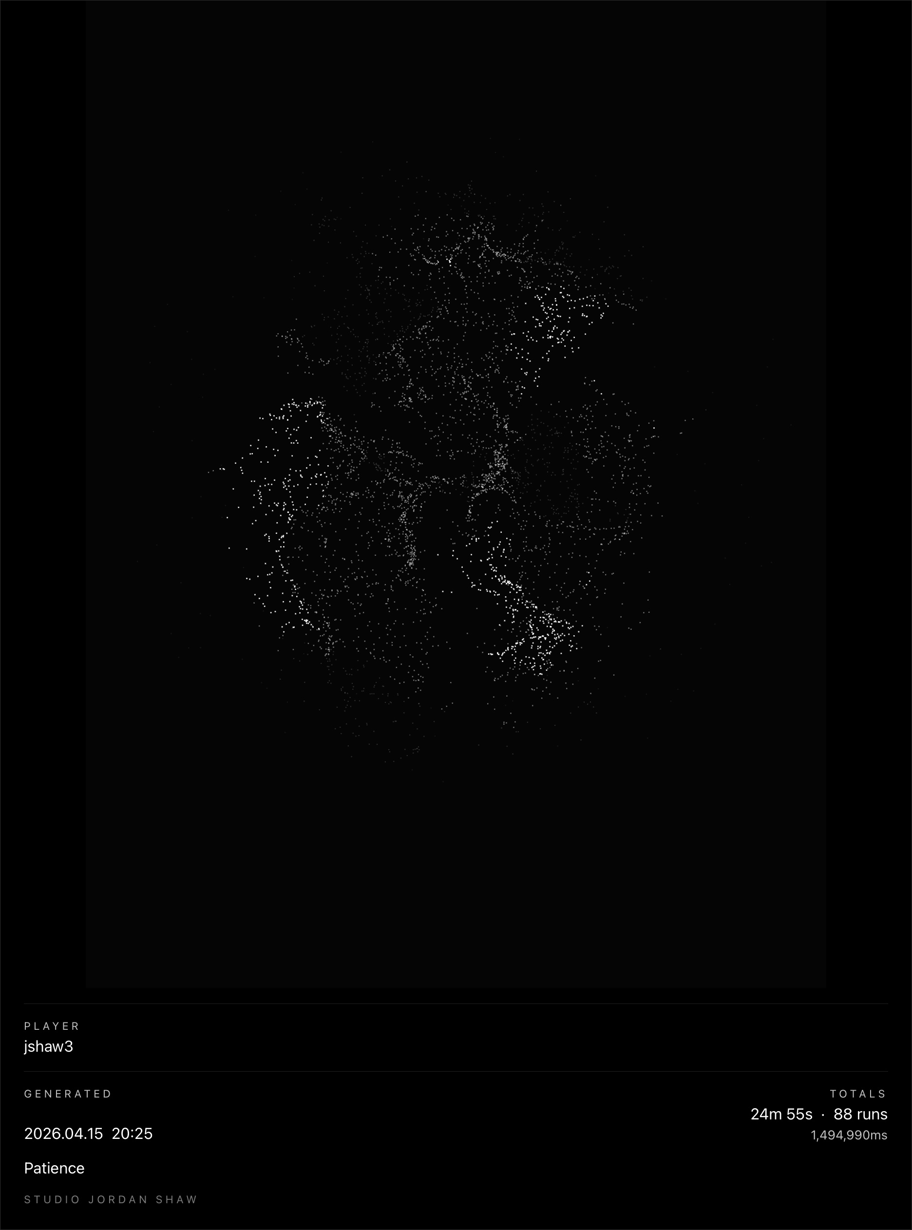 Patience stats artwork, developed stage